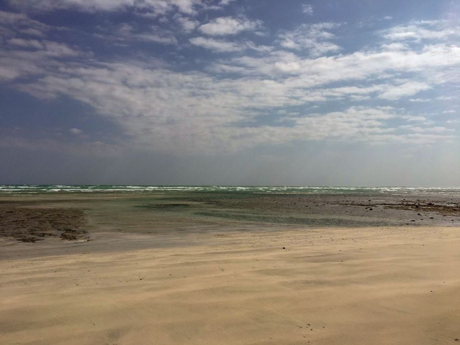 Sea of Masirah with blue sky in the background