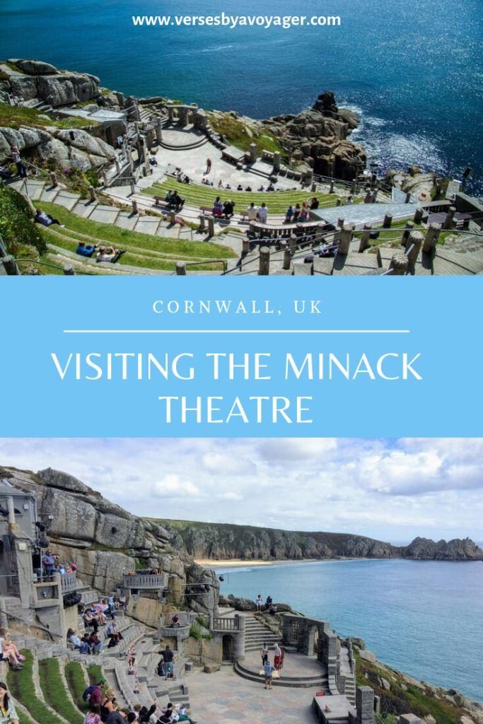 Pinterest image with two images of Minack Theatre